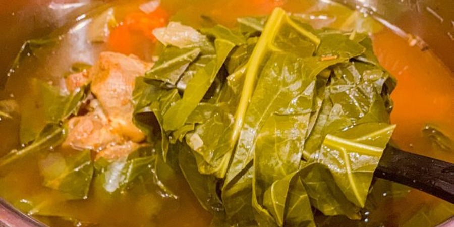 Photo of collard greens cooking