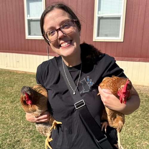 chick 3 Image of woman with chickens