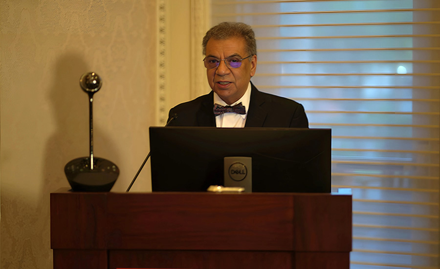 Dr. Anish Bhardwaj Photo of Dr. Bhardwaj at podium