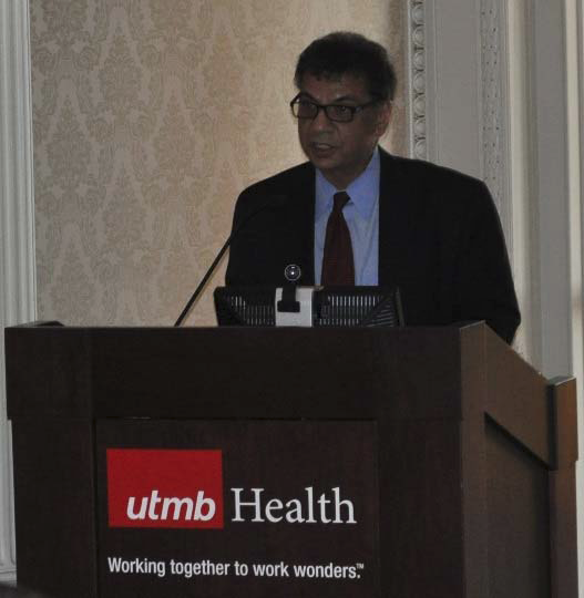 Dr. Anish Bhardwaj at podium