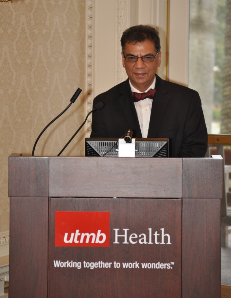 Photo of Dr. Anish Bhardwaj at podium