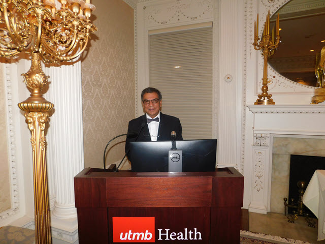 Photo of Dr. Bhardwaj at podium