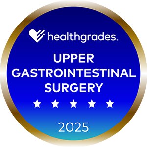 Healthgrades 2025 5 star award for upper gastrointestinal surgery