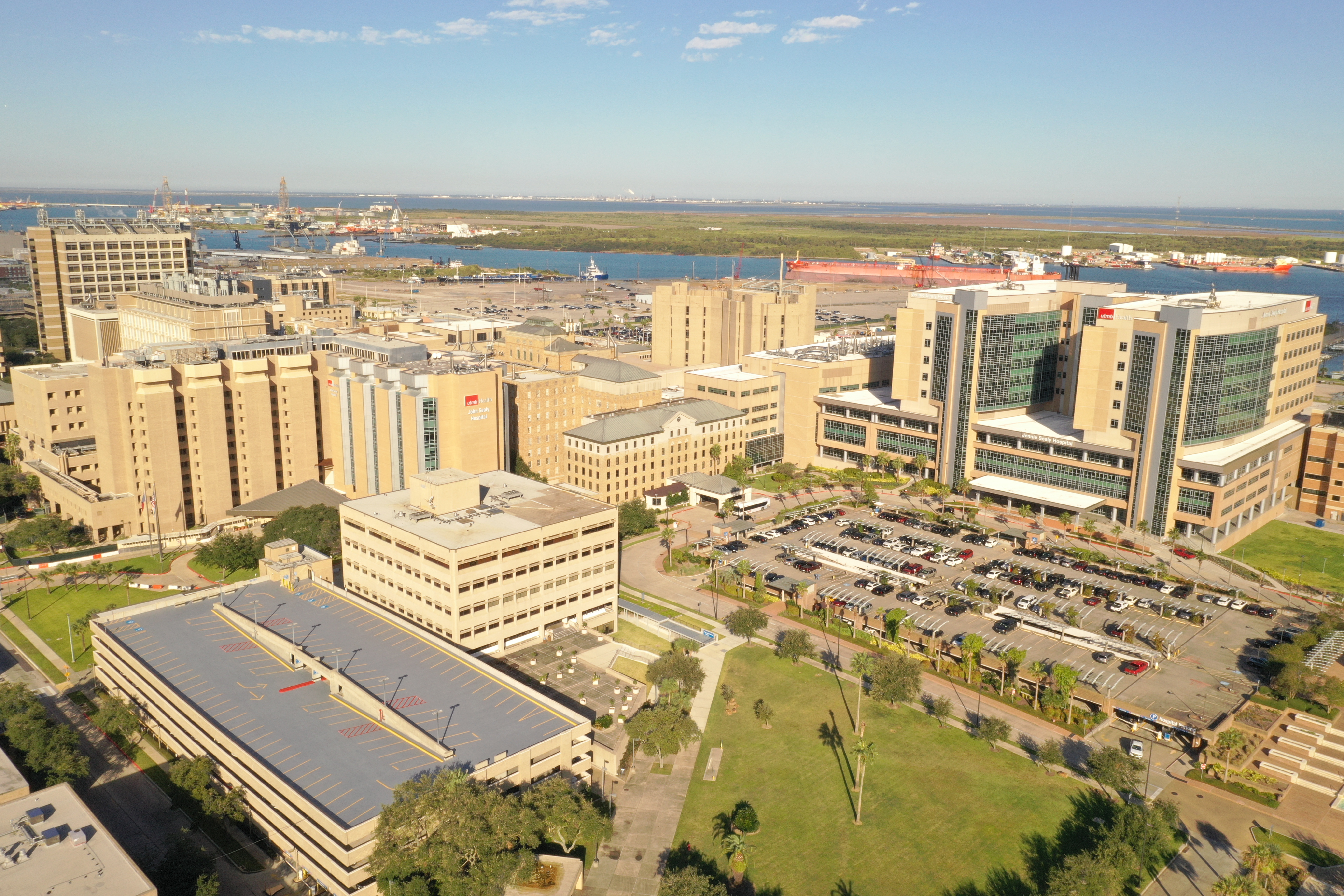 UTMB Galveston campus aerial view