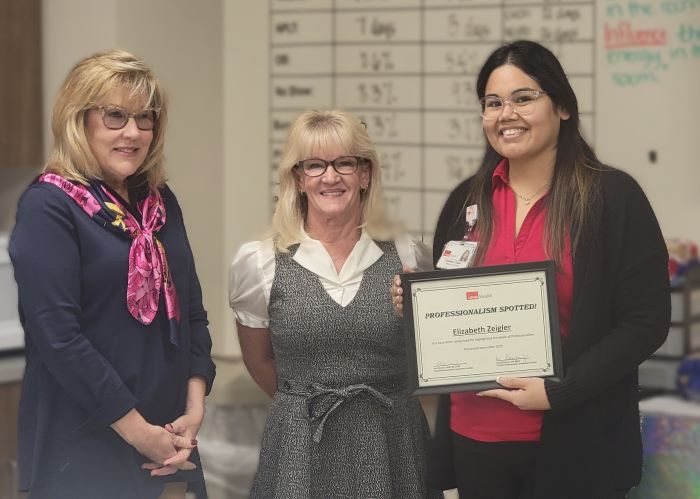 Elizabeth Ziegler received the recognition